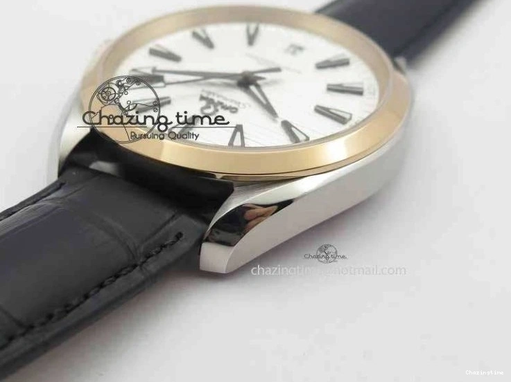 0509 2017 Aqua Terra SS RG XF Best Edition White Textured Dial On Black Leather Strap A Functional 8157